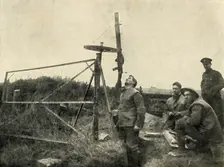 Machine Gun Mounted On Wheel... (1919). Creator: Unknown