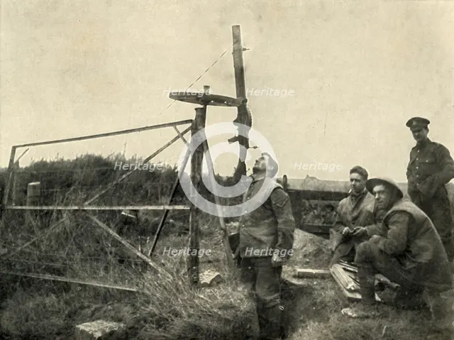 'Machine Gun Mounted On Wheel...', (1919). Creator: Unknown.