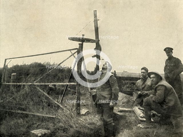 'Machine Gun Mounted On Wheel...', (1919). Creator: Unknown.