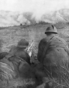 Machine gunners at the edge of Hangard Wood, Picardy, France, 28 April 1918, (1926)