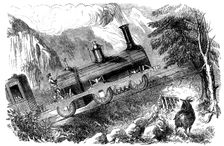 Machine locomotive with a snail, invented by engineer Grassi, to climb steep slopes, engraving fr…