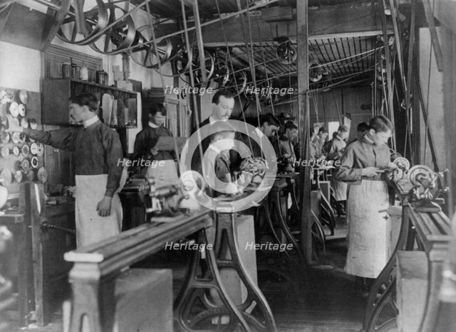 Machine shop class, Washington, D.C., (1899?). Creator: Frances Benjamin Johnston.