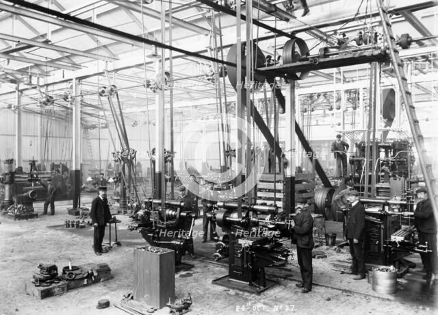 Machine shop in the Argyll car factory, Glasgow, c1899-c1930. Artist: Unknown