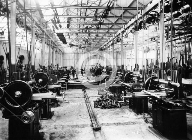Machine shop in the Argyll car factory, Glasgow, c1899-c1930. Artist: Unknown