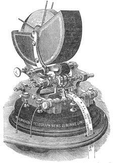 MacMahon's Telegraphic News Type-Printing Apparatus, 1881. Creator: Unknown