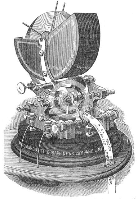MacMahon's Telegraphic News Type-Printing Apparatus, 1881. Creator: Unknown.