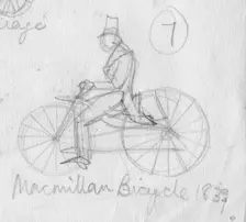 MacMillan bicycle, 1839 (c1950). Creator: Shirley Markham