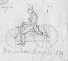 MacMillan bicycle, 1839 (c1950). Creator: Shirley Markham