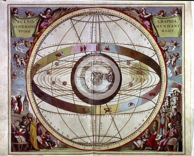 Macrocosm Harmony', engraving in the work 'Scenographia systematis mundani ptolemaici', 1661.