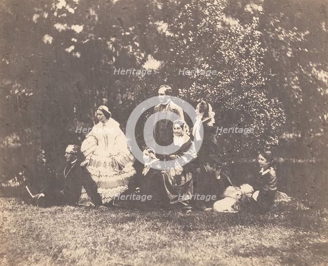 Macrae, Ross, and Warner Families Outdoors, ca. 1858. Creator: Horatio Ross.