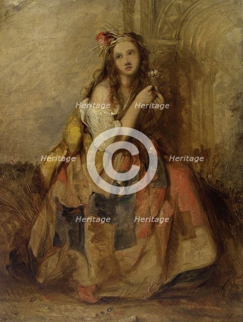 Mad Margery, a young woman driven mad and living in the fields, between 1800 and 1899. Creator: James John Hill.