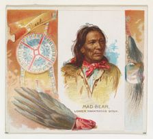 Mad Bear, Lower Yanktonas Sioux, from the American Indian Chiefs series (N36) for Allen & ..., 1888. Creator: Allen & Ginter