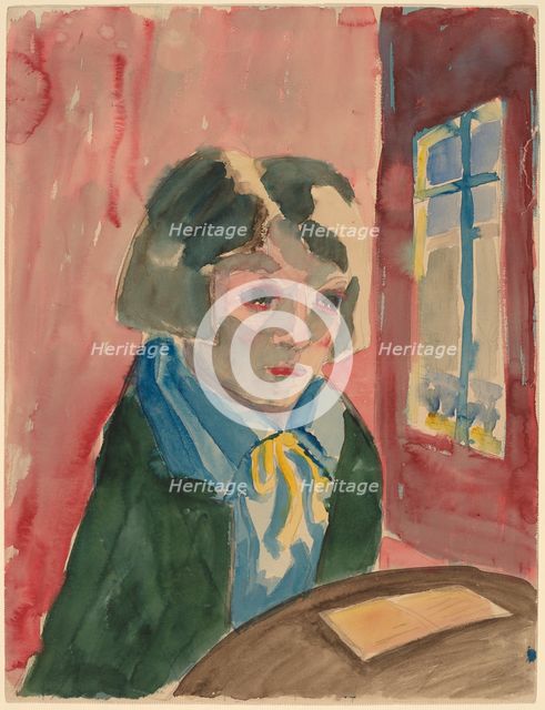 Mädchen am Fenster (Girl by the Window), 1922. Creator: Walter Gramatté.