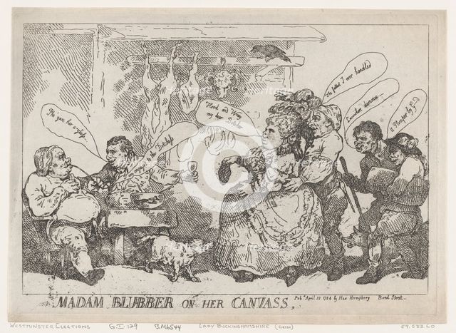Madam Blubber On Her Canvass, April 22, 1784., April 22, 1784. Creator: Thomas Rowlandson.
