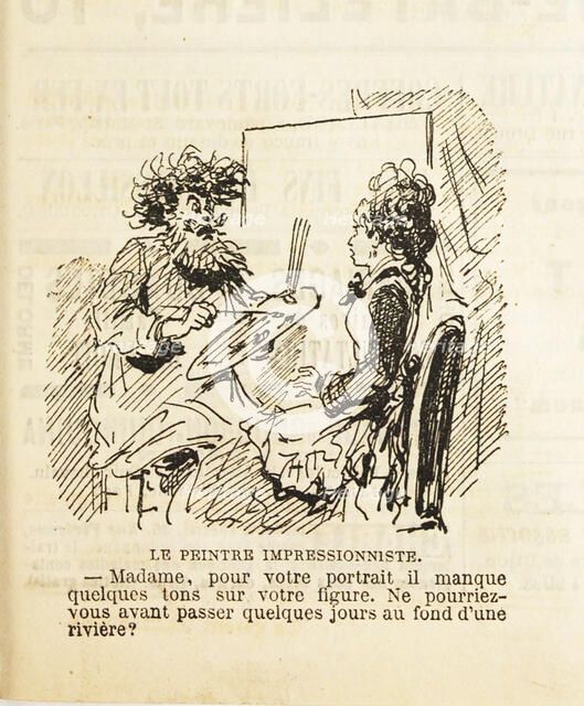 Madam, for your portrait there are missing a few tones on your face..., 1877. Creator: Cham (Amédée Charles de Noé) (1819-1879).