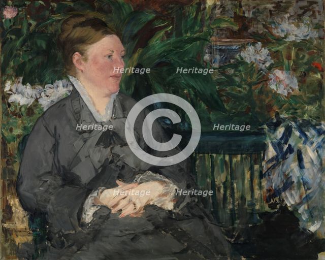 Madame Manet in the Conservatory, 1879. Creator: Edouard Manet.