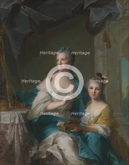 Madame Marsollier and Her Daughter, 1749. Creator: Jean-Marc Nattier.