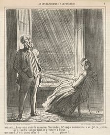 Madame ...Nous voici ... au quinze Novembre, 19th century. Creator: Honore Daumier