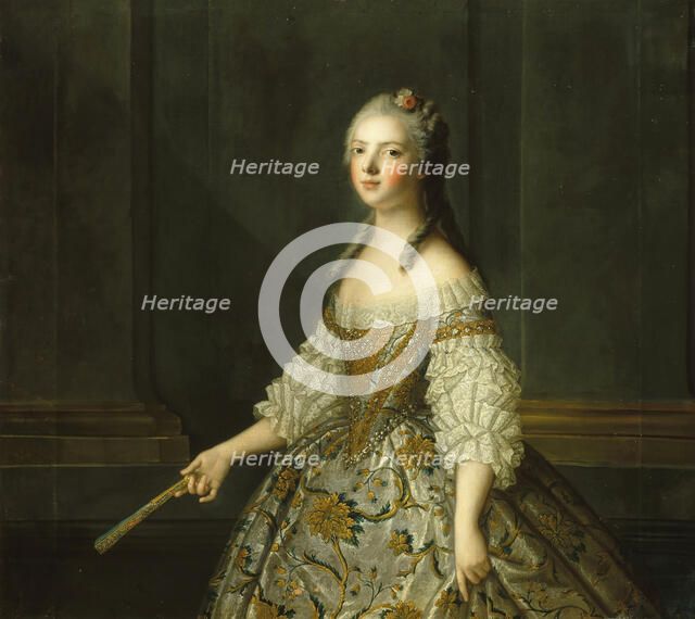 Madame Adélaïde of France (1732-1800), Holding a Fan, ca 1752. Creator: Nattier, Jean-Marc (1685-1766).