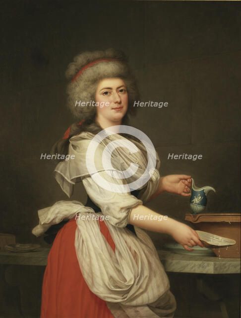 Madame Adélaïde Aughié, friend of Queen Marie Antoinette, as a dairymaid at Trianon, 1787.