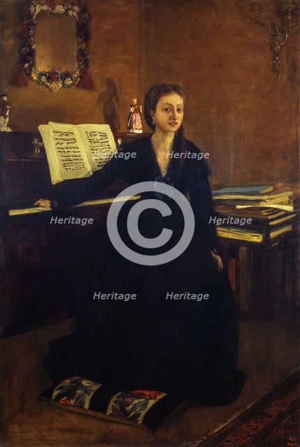 Madame Camus at the Piano , 1869. Creator: Degas, Edgar (1834-1917).
