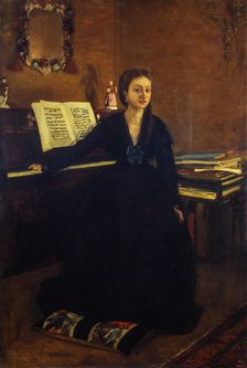 Madame Camus at the Piano , 1869. Creator: Degas, Edgar (1834-1917)