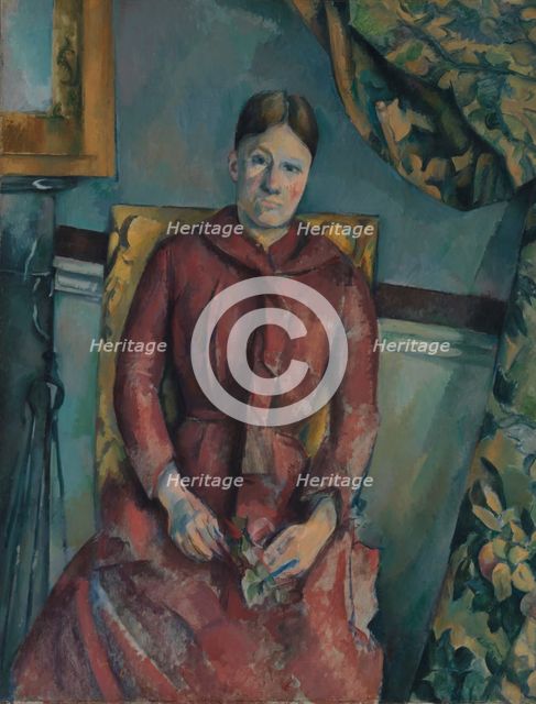 Madame Cézanne (Hortense Fiquet, 1850-1922) in a Red Dress, 1888-90. Creator: Paul Cezanne.