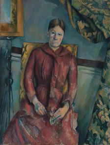 Madame Cézanne (Hortense Fiquet, 1850-1922) in a Red Dress, 1888-90. Creator: Paul Cezanne