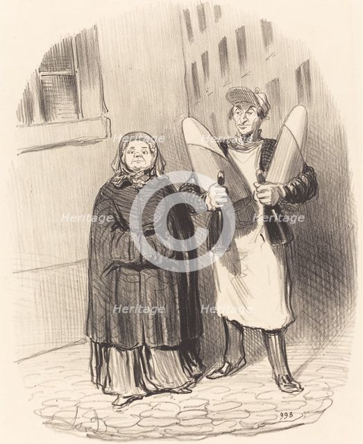 Madame Chapotard se disposant a faire ses confitures, 1852. Creator: Honore Daumier.
