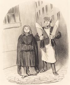 Madame Chapotard se disposant a faire ses confitures, 1852. Creator: Honore Daumier