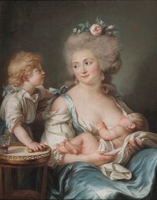 Madame Charles Mitoire, née Christine-Geneviève Bron (1760-1842) and her children, 1783. Creator: Labille-Guiard, Adélaïde (1749-1803)