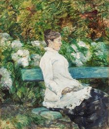 Madame Countess Adèle de Toulouse-Lautrec in the Garden of Malromé, 1880-1882. Creator: Toulouse-Lautrec, Henri, de (1864-1901)