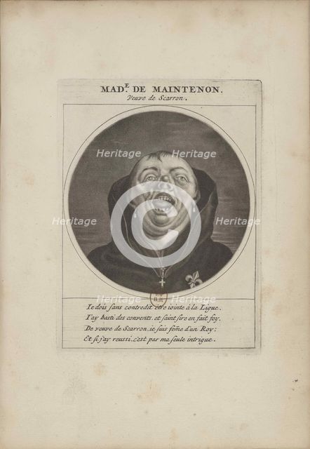 Madame de Maintenon disguised as a monk, ca 1690. Creator: Anonymous.