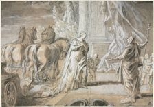 Madame de Maintenon Returning to the Catholic Church [2], 1700s. Creator: Charles Dominique Joseph Eisen (French, 1720-1778)