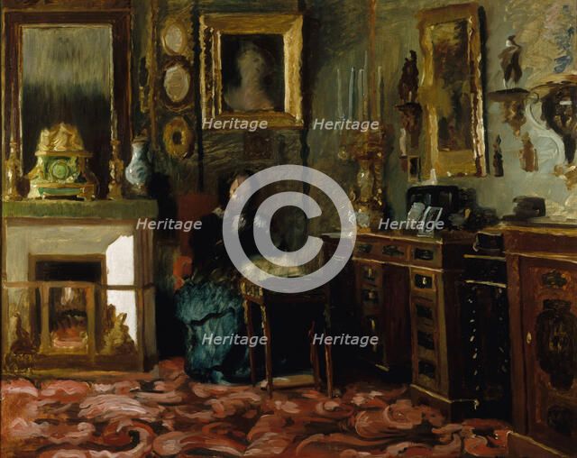 Madame de Balzac's salon, rue Fortunee, between 1850 and 1880. Creator: Jean Gigoux.