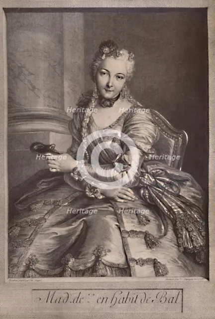 Madame de Pompadour, mistress of King Louis XV of France, 18th century (1894). Artist: Pierre-Louis de Surugue.