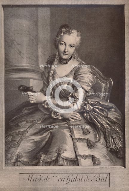 Madame de Pompadour, mistress of King Louis XV of France, 18th century (1894). Artist: Pierre-Louis de Surugue.