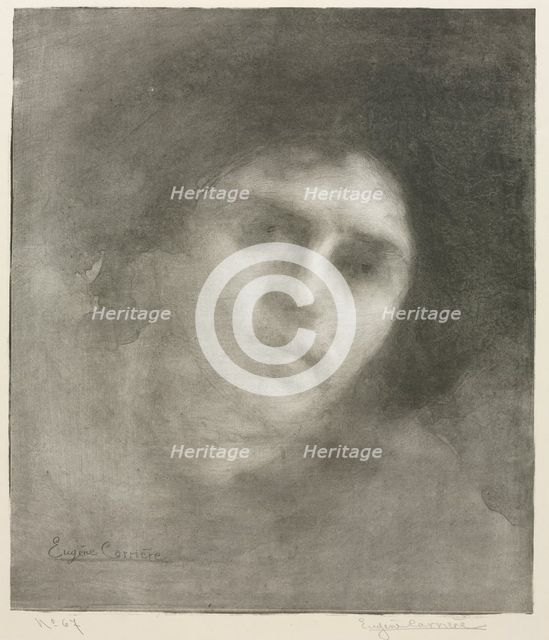 Madame Eugène Carrière (large plate), 1893. Creator: Eugène Carrière (French, 1849-1906).
