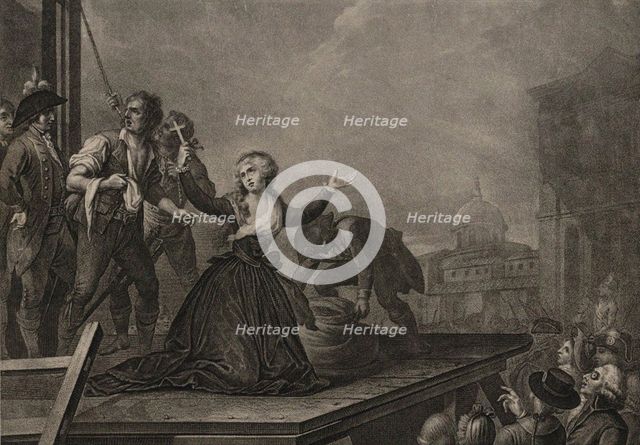 Madame Élisabeth de France, sister of the King, before the guillotine on 10th May 1794, c. 1795. Artist: Lasinio, Carlo (1759-1838)