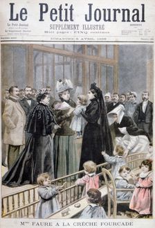 Madame Faure at the Fourcade Creche, France, 1896. Creator: Oswaldo Tofani