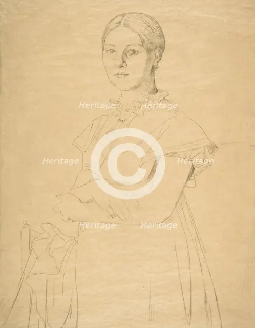 Madame Granger, after Ingres, 1867. Creator: Felix Bracquemond.
