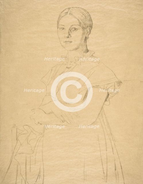 Madame Granger, after Ingres, 1867. Creator: Felix Bracquemond.