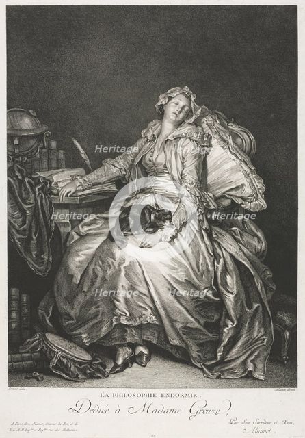 Madame Greuze Asleep, 1776. Creator: Jean-Michel the Younger Moreau (French, 1741-1814).
