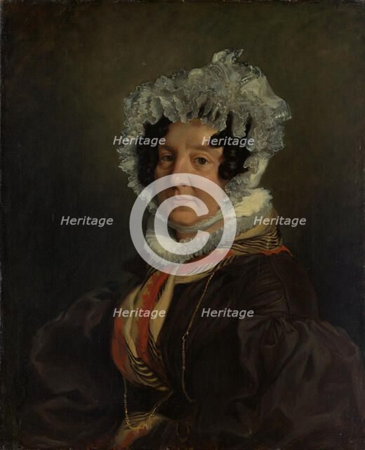 Madame Henri François Riesener (Félicité Longrois, 1786-1847), 1835. Creator: Eugene Delacroix.