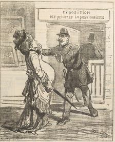 Madame, it is not advisable to enter!. Le Charivari, April 16, 1877, 1877. Creator: Cham (Amédée Charles de Noé) (1819-1879)