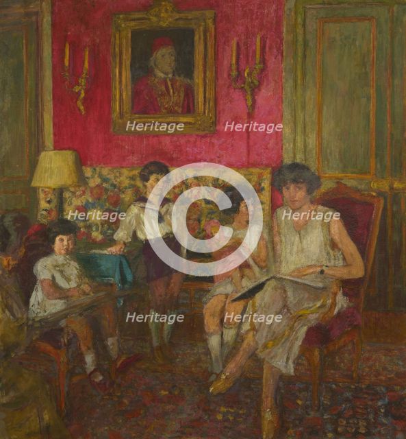Madame Jean Bloch and her children, 1928-1929. Creator: Vuillard, Édouard (1868-1940).