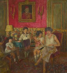 Madame Jean Bloch and her children, 1928-1929. Creator: Vuillard, Édouard (1868-1940)