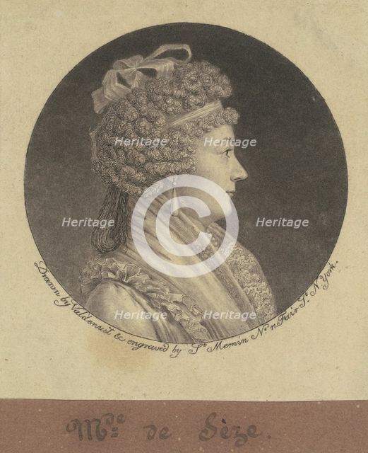 Madame Jean de Sèze, 1796. Creator: Charles Balthazar Julien Févret de Saint-Mémin.
