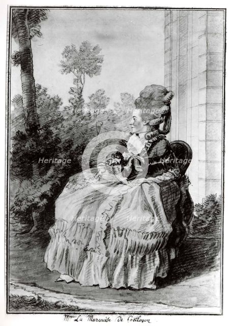 Madame la Marquise de Coëtlogon, ca. 1777. Creator: Louis de Carmontelle.