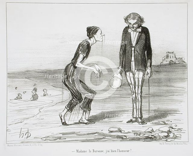 Madame la Baronne, j'ai bien l'honneur!, 1853. Creator: Honore Daumier.